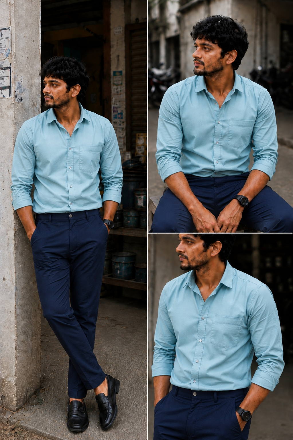 Aqua Shirt & Blue Pant Combo