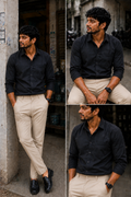 Black Shirt & Lite Sandal Pant Combo