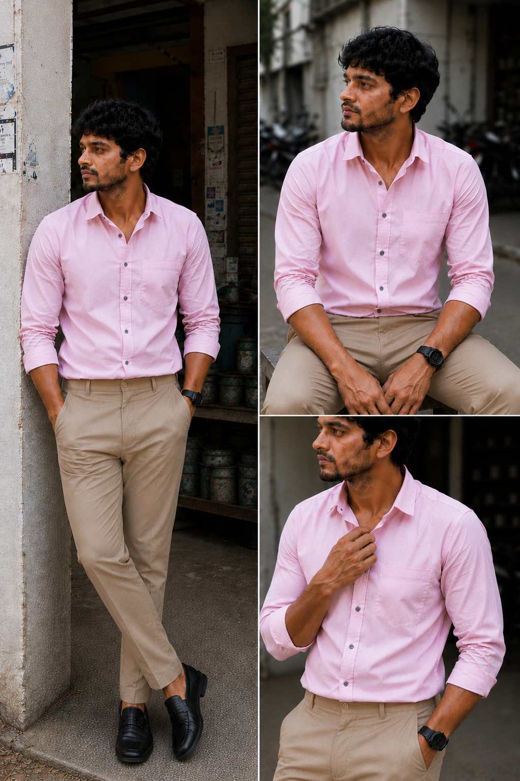 Rose Colour Shirt & Sandal Pant Combo