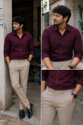 Maroon Shirt & Sandal Pant Combo