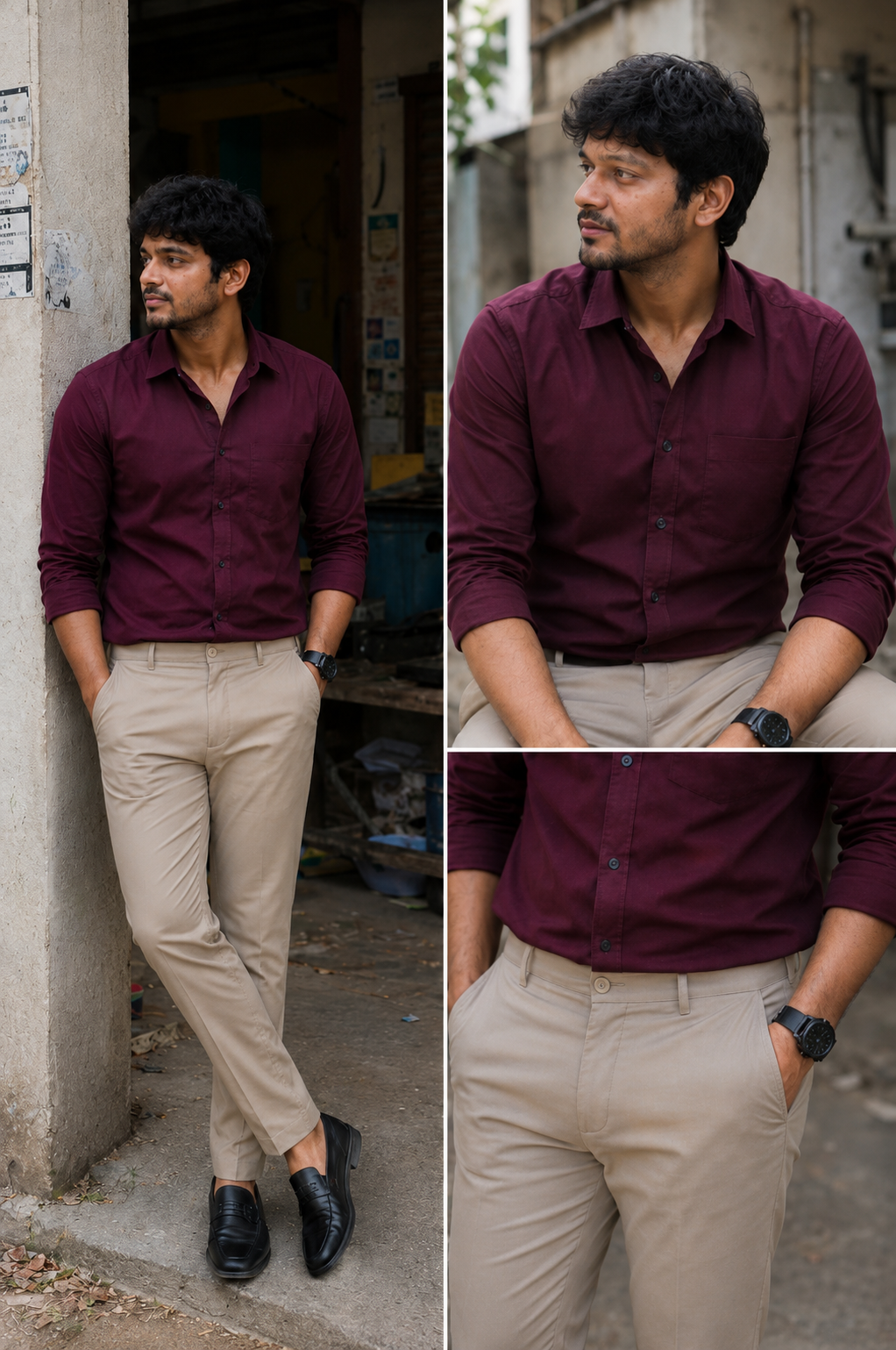 Maroon Shirt & Sandal Pant Combo