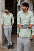 Pista Green Shirt & Lite Grey Pant Combo