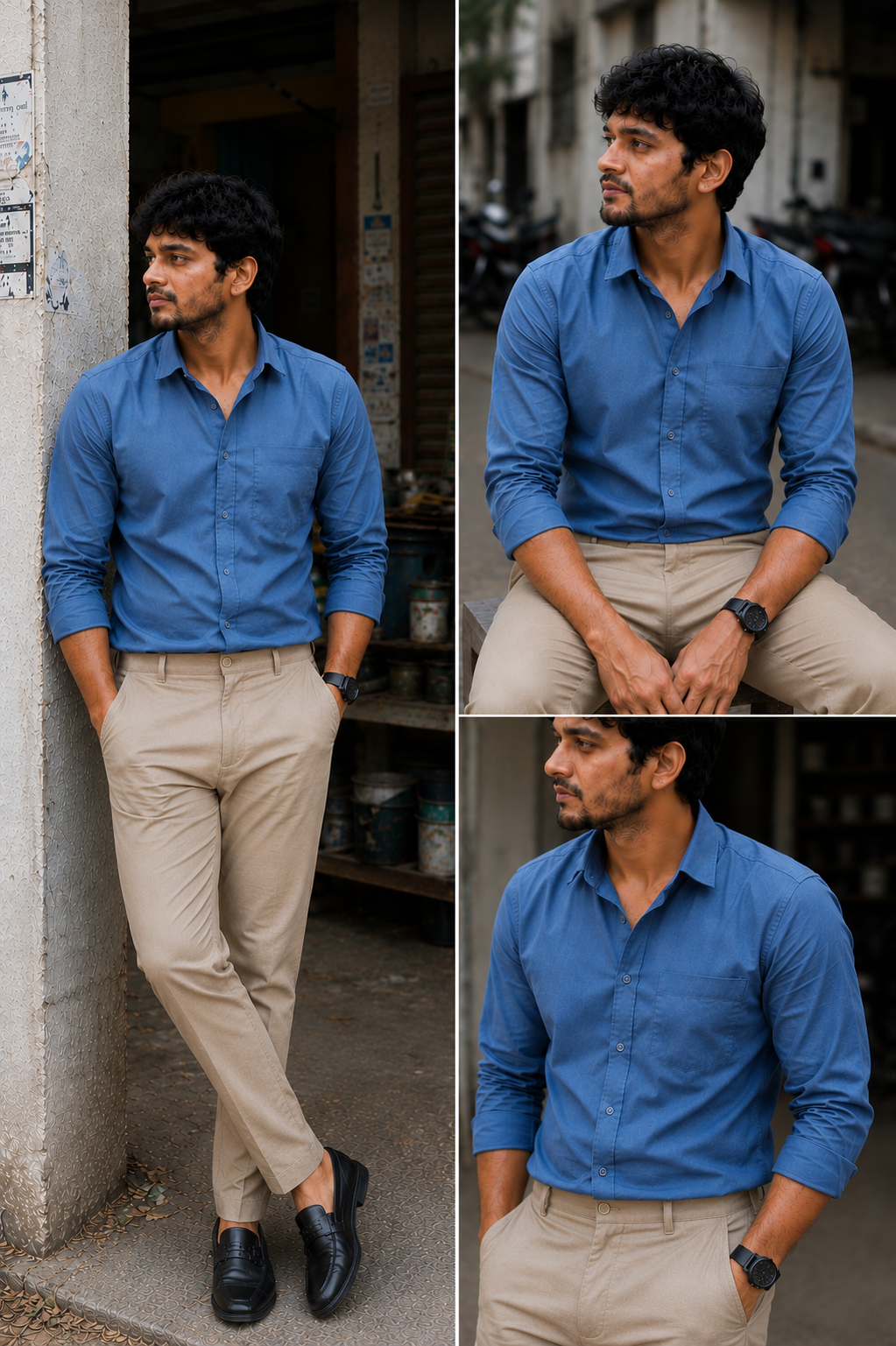 Royal Blue Shirt & Sandal Pant Combo