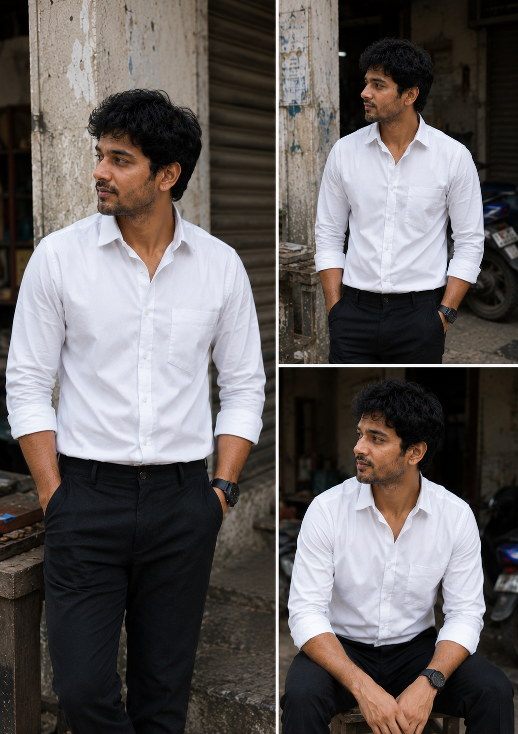 White Shirt & Black Pant Combo