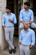 Sky Blue Shirt & Lite Grey Pant Combo