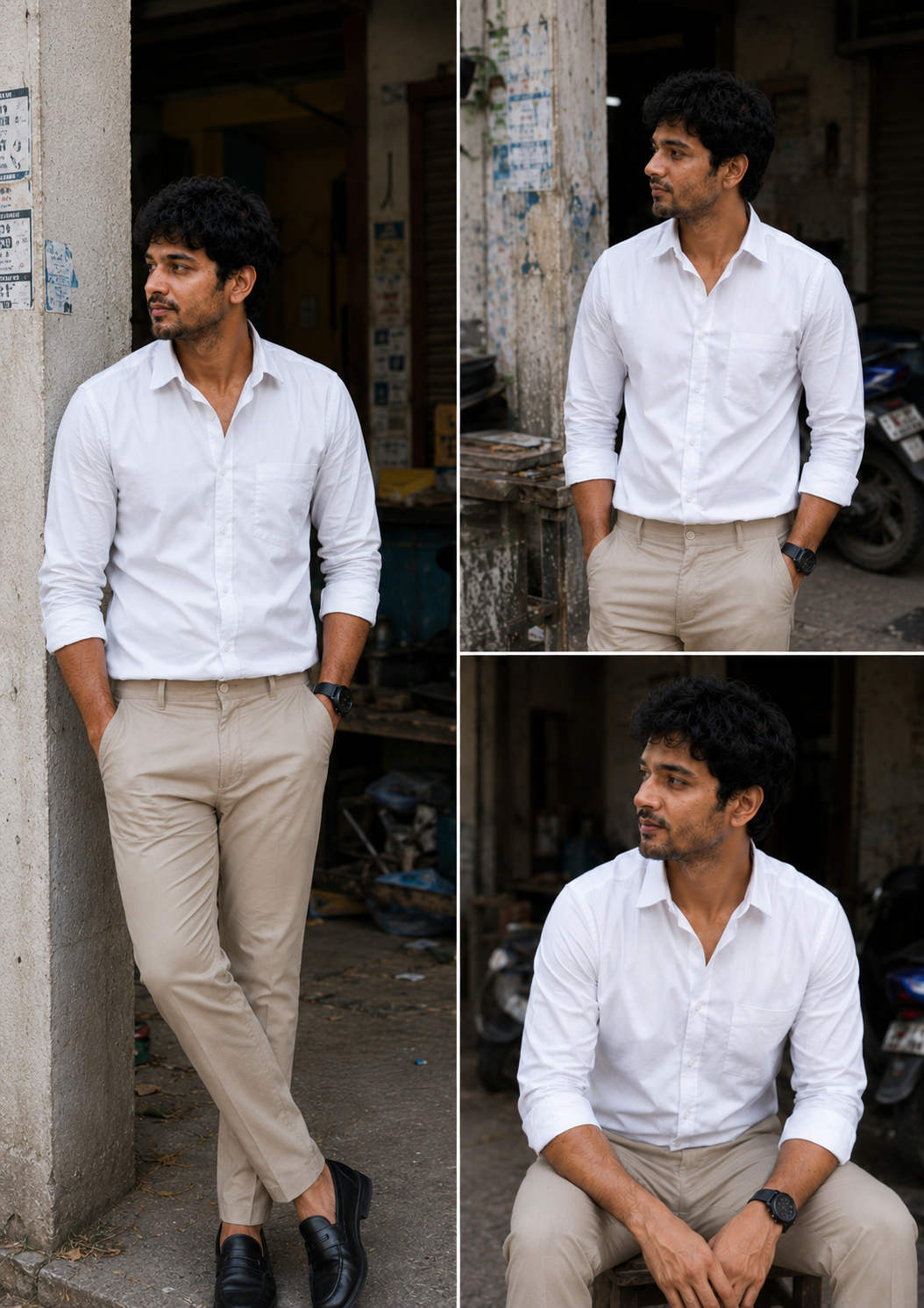 White Shirt & Sandal Pant Combo