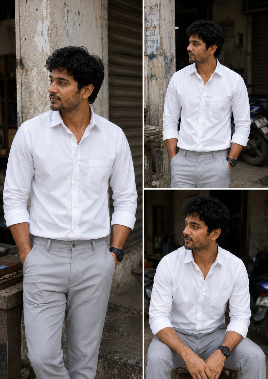 White Shirt & Lite Grey Pant Combo